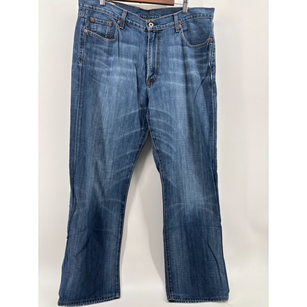 Lucky Brand 181 Straight Leg Jeans Mens Blue Denim 5-Pocket Whisker 38 Vintage